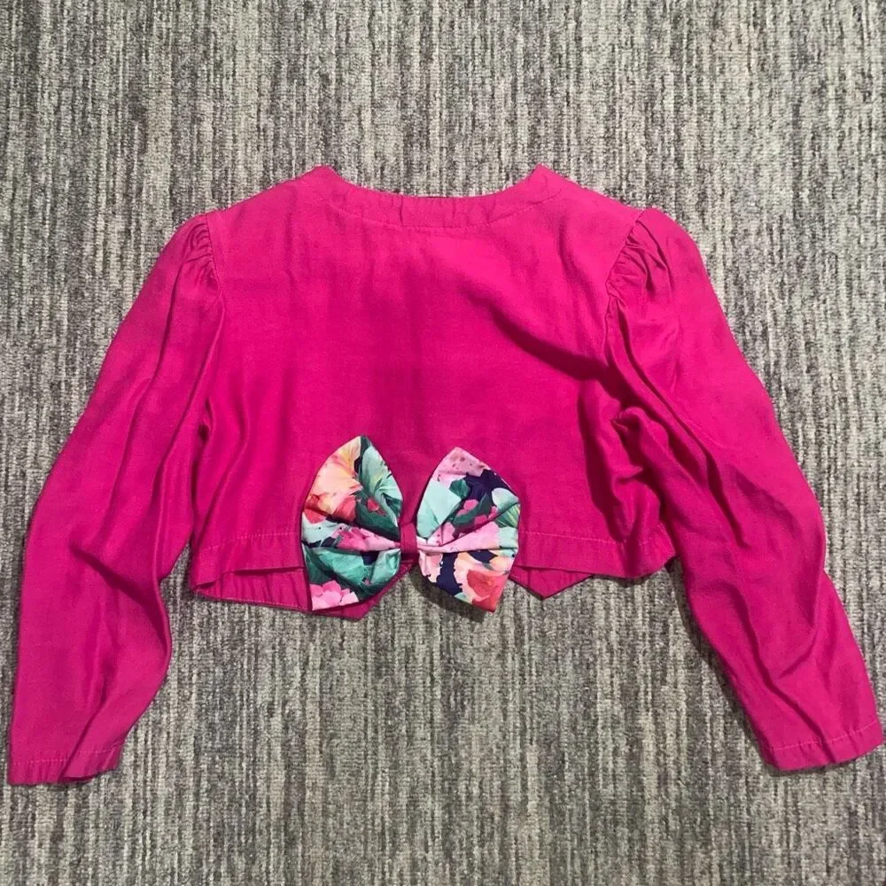 90s All That‎ Jazz Set Girls Size 12 Mini Skirt Crop Top Big Bow Floral Girlcore